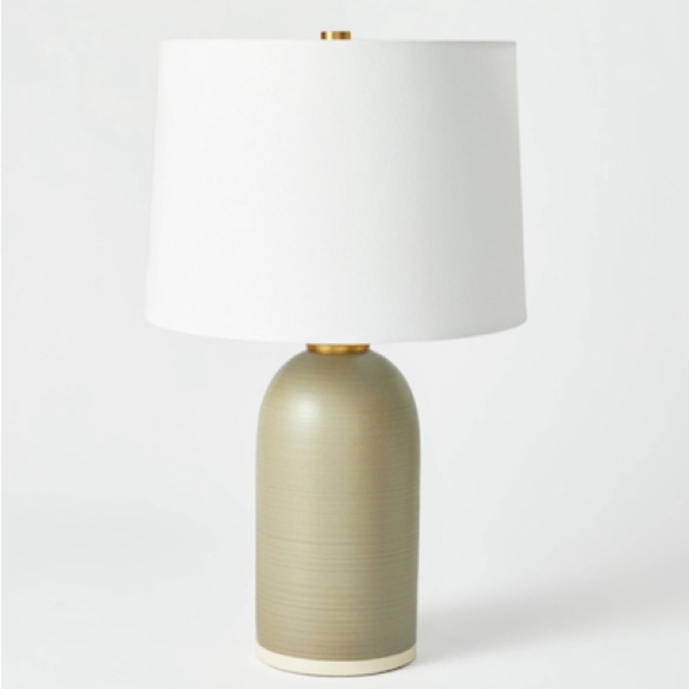 HTF NIB STUDIO MCGEE GREEN GRAY CERAMIC TABLE LAMP